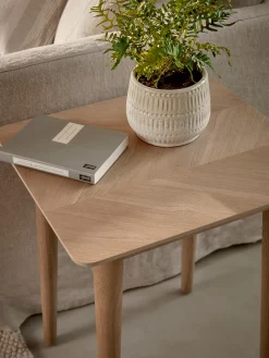 Cox & Cox Side Tables<Chevron Oak Side Table