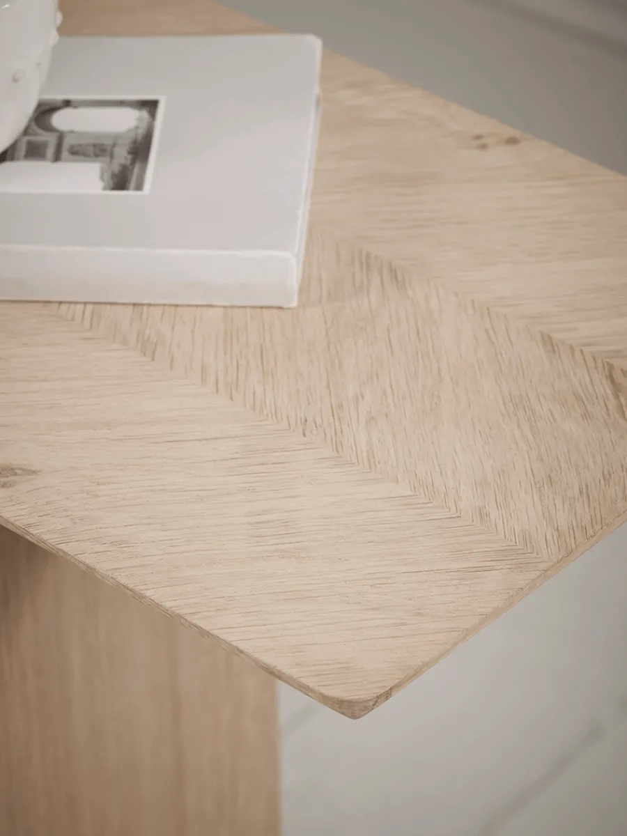 Cox & Cox Side Tables<Chevron Oak Sofa Table