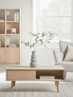 Cox & Cox Coffee Tables<Chevron Oak Storage Coffee Table