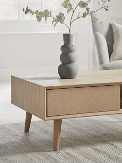 Cox & Cox Coffee Tables<Chevron Oak Storage Coffee Table