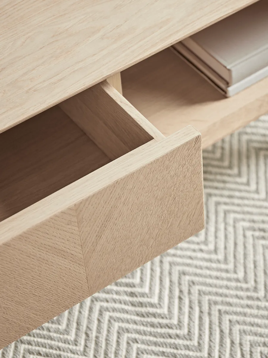 Cox & Cox Coffee Tables<Chevron Oak Storage Coffee Table