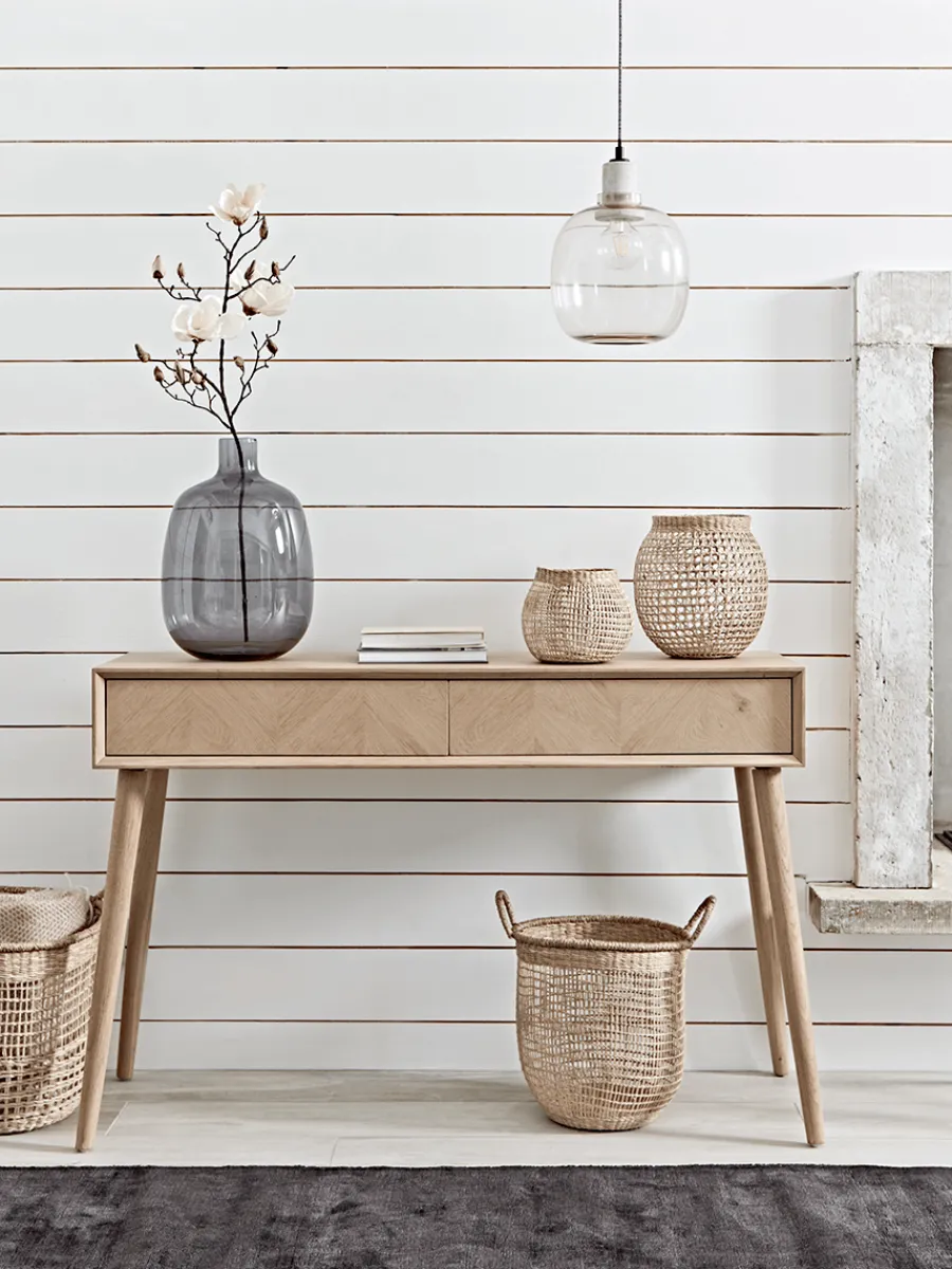 Cox & Cox Console Tables<Chevron Oak Storage Console Table