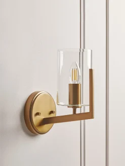Cox & Cox Wall Lights<Column Glass & Brass Wall Light