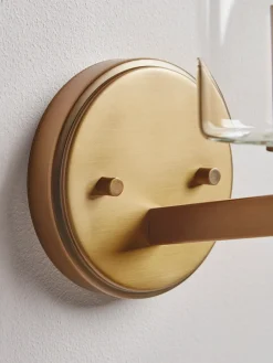 Cox & Cox Wall Lights<Column Glass & Brass Wall Light