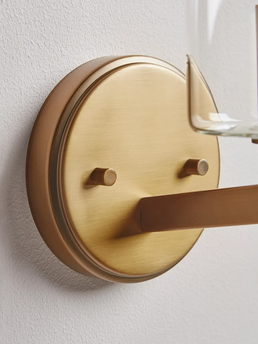 Cox & Cox Wall Lights<Column Glass & Brass Wall Light