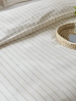 Cox & Cox Bedding|Bedding<Cotton Double Duvet Cover Set - Chevron Stripe