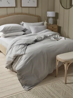 Cox & Cox Bedding|Bedding<Cotton King Duvet Cover Set - Pewter Grey