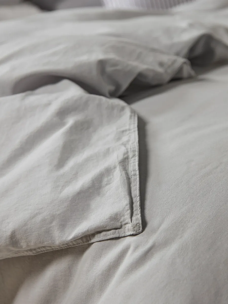 Cox & Cox Bedding|Bedding<Cotton King Duvet Cover Set - Pewter Grey