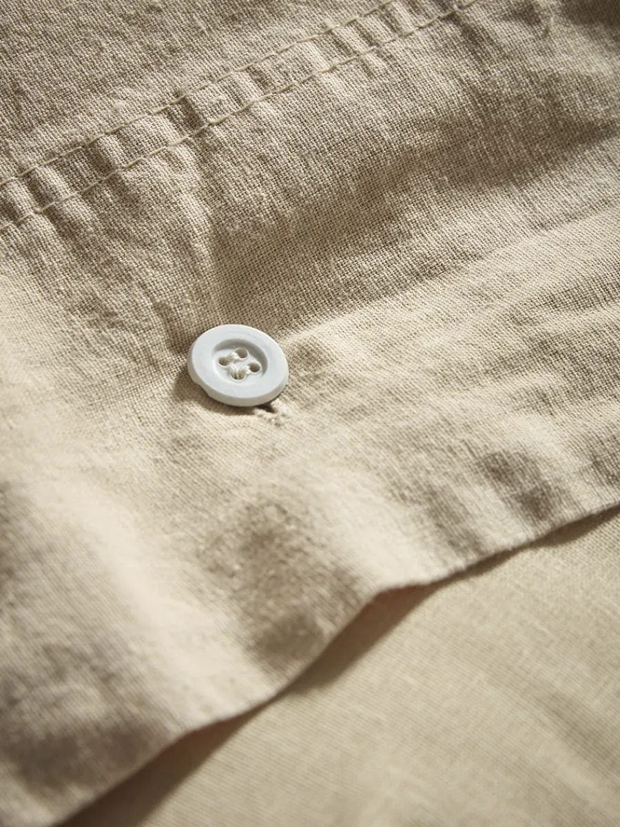 Cox & Cox Bedding|Bedding<Cotton King Duvet Cover Set - Flax