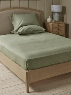 Cox & Cox Bedding|Bedding<Cotton King Fitted Sheet- Eucalyptus