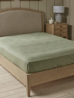 Cox & Cox Bedding|Bedding<Cotton King Fitted Sheet- Eucalyptus