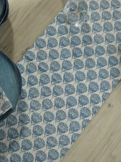 Cox & Cox Kitchen Accessories & Tableware<Cotton Table Runner - Swedish Blue Print