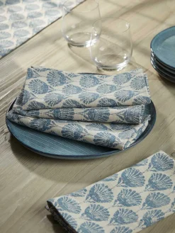 Cox & Cox Kitchen Accessories & Tableware<Cotton Table Runner - Swedish Blue Print