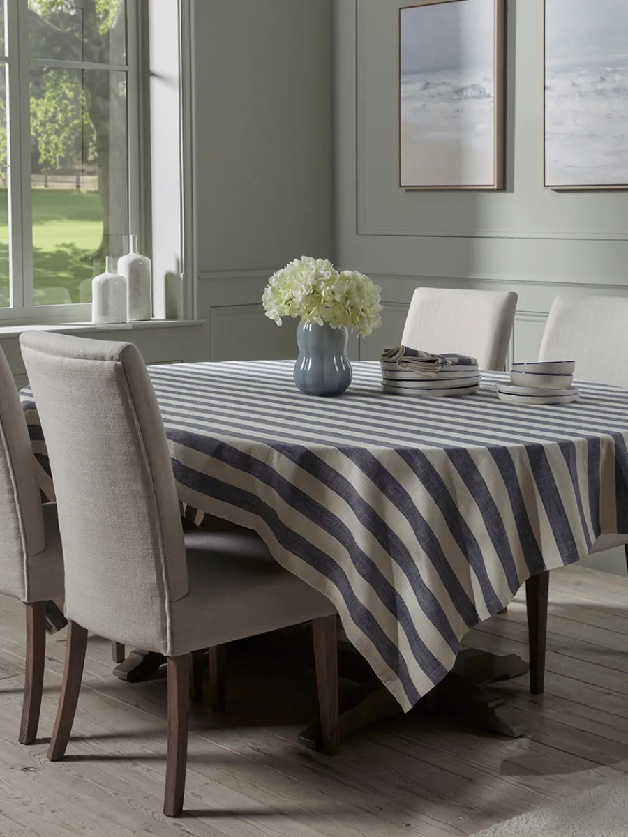 Cox & Cox Kitchen Accessories & Tableware<Cotton Tablecloth - Nautical Stripe - Large