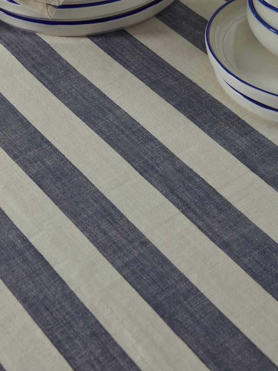 Cox & Cox Kitchen Accessories & Tableware<Cotton Tablecloth - Nautical Stripe - Large