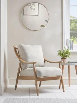 Cox & Cox Occasional Chairs|Armchairs & Loveseats<Curved Arm Mid Century Chair - Linen