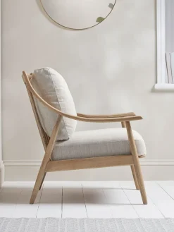 Cox & Cox Occasional Chairs|Armchairs & Loveseats<Curved Arm Mid Century Chair - Linen