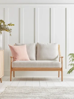 Cox & Cox Sofas<Curved Arm Mid Century Sofa - Linen