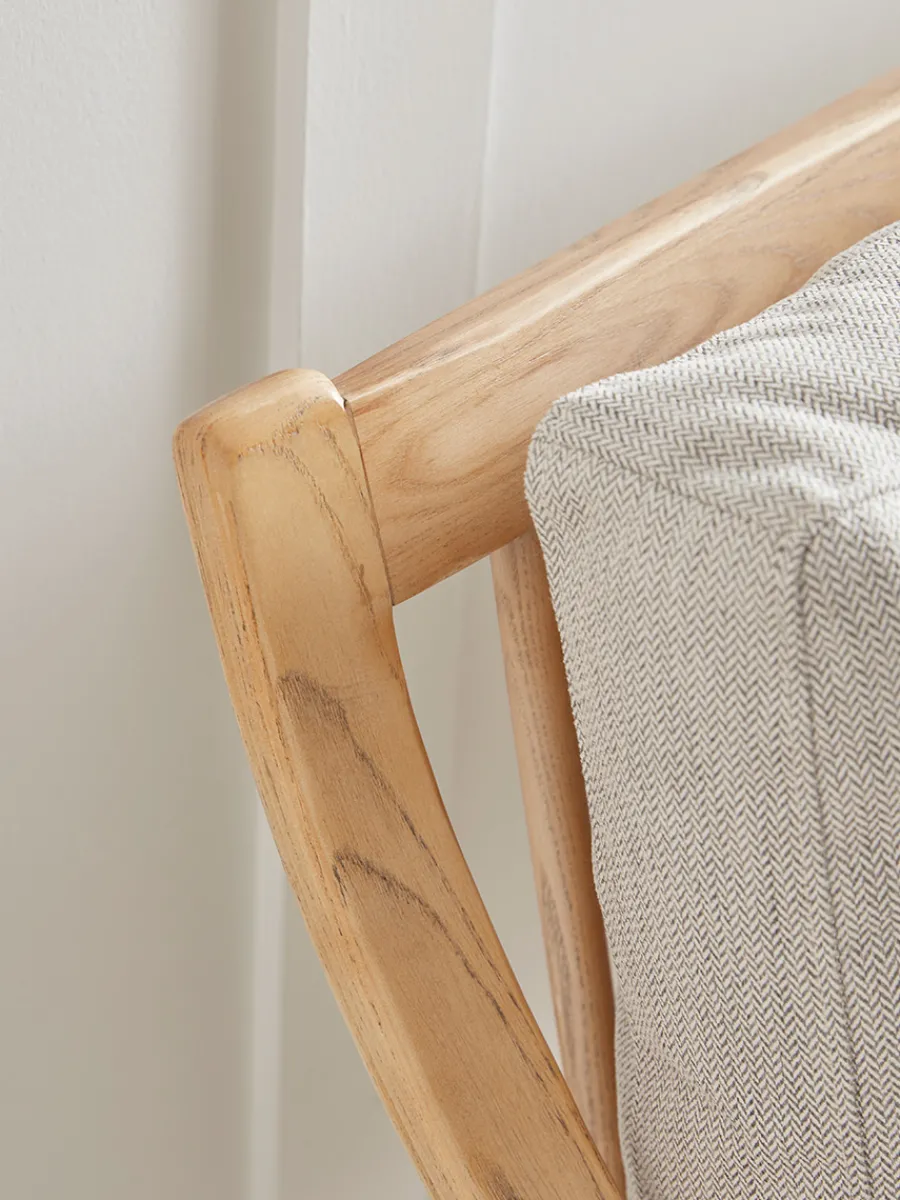 Cox & Cox Sofas<Curved Arm Mid Century Sofa - Linen