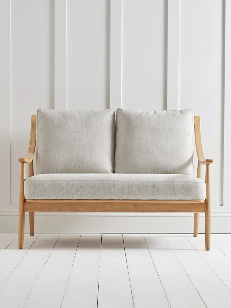 Cox & Cox Sofas<Curved Arm Mid Century Sofa - Linen