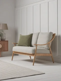 Cox & Cox Sofas<Curved Arm Mid Century Sofa - Linen