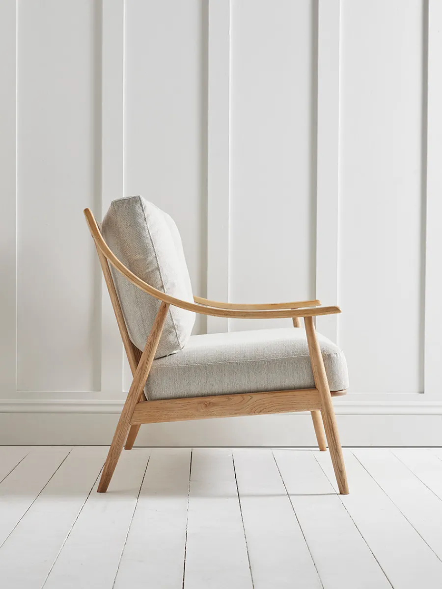 Cox & Cox Sofas<Curved Arm Mid Century Sofa - Linen