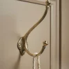 Cox & Cox Hardware|Hooks & Hook Racks<Decorative Double Coat Hook - Solid Brass