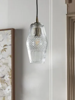 Cox & Cox Pendants<Diamond Glass Pendant - Tapered