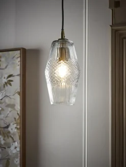 Cox & Cox Pendants<Diamond Glass Pendant - Tapered