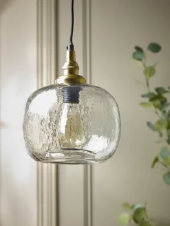 Cox & Cox Pendants<Dimpled Glass Pendant - Squoval