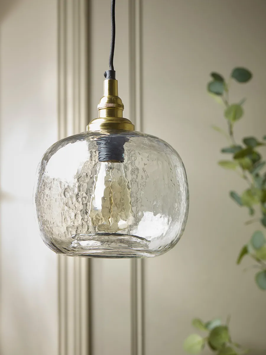 Cox & Cox Pendants<Dimpled Glass Pendant - Squoval