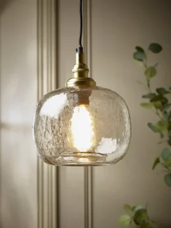 Cox & Cox Pendants<Dimpled Glass Pendant - Squoval