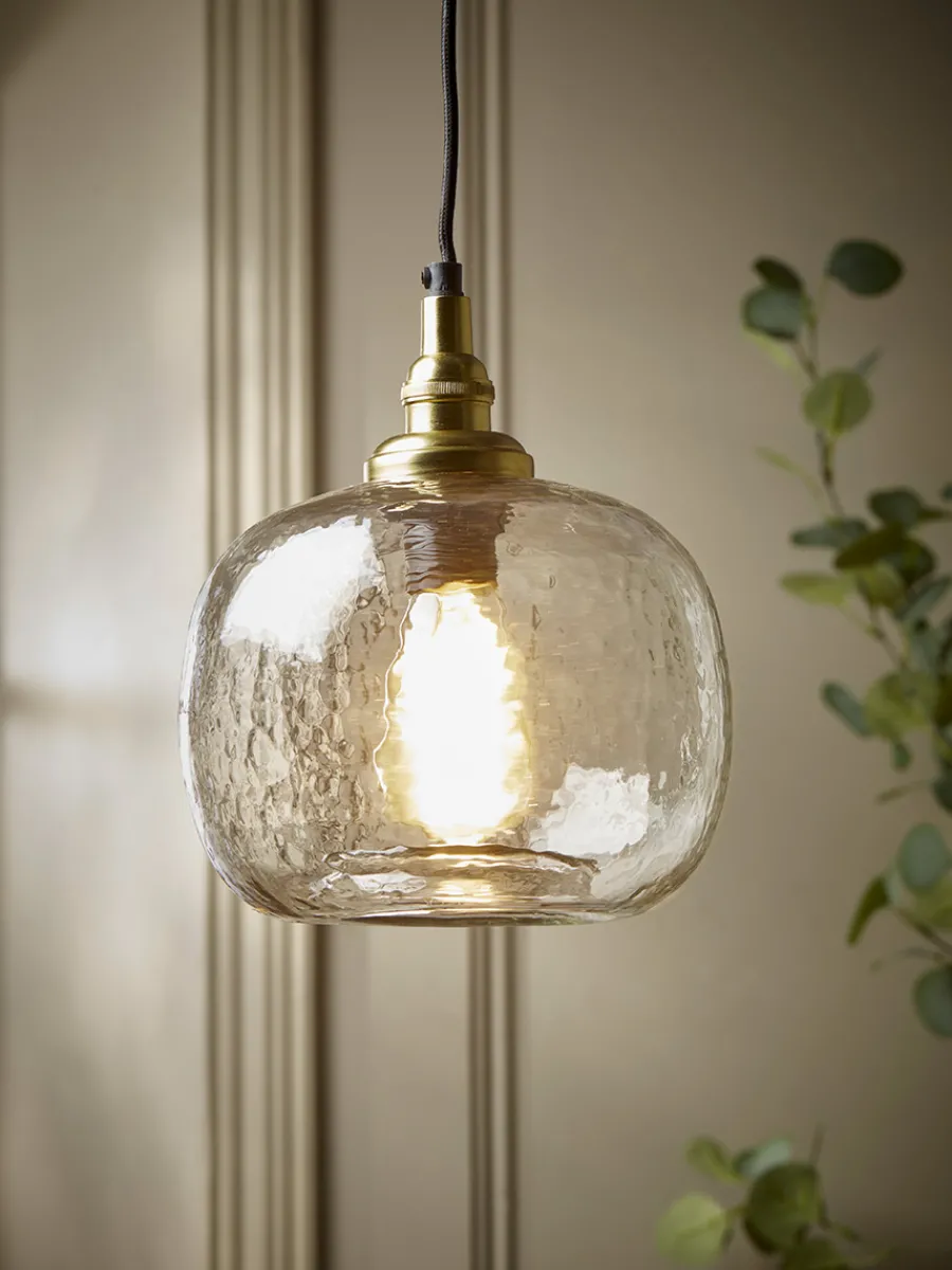 Cox & Cox Pendants<Dimpled Glass Pendant - Squoval