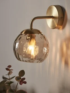 Cox & Cox Wall Lights<Dimpled Glass Wall Light