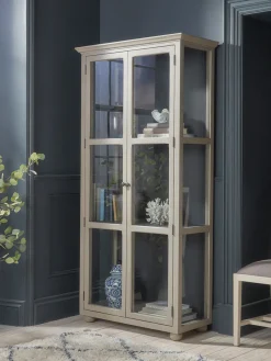 Cox & Cox Cabinets<Distressed Birch Display Cabinet