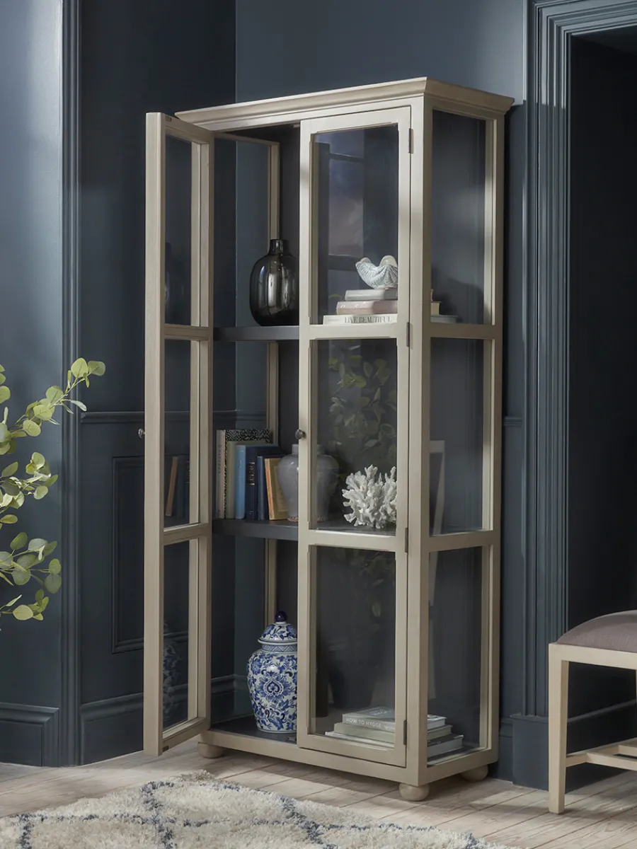 Cox & Cox Cabinets<Distressed Birch Display Cabinet