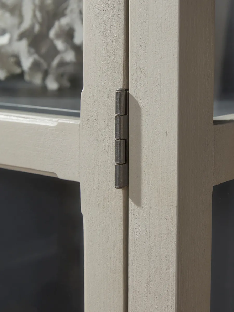 Cox & Cox Cabinets<Distressed Birch Display Cabinet