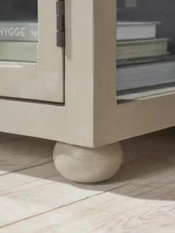 Cox & Cox Cabinets<Distressed Birch Display Cabinet