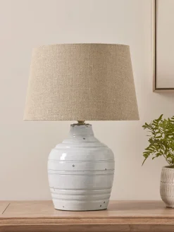Cox & Cox Table Lamps<Distressed Whitewashed Table Lamp