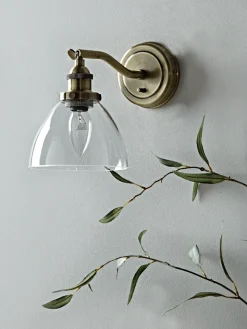 Cox & Cox Wall Lights<Domed Glass Wall Light - Brass