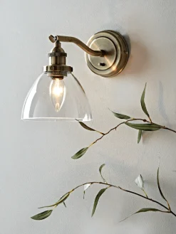 Cox & Cox Wall Lights<Domed Glass Wall Light - Brass
