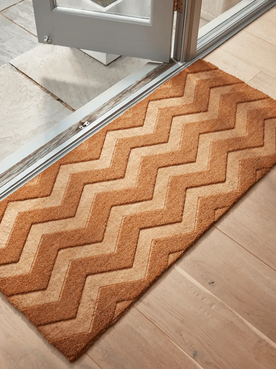Cox & Cox Doormats|Doormats<Embossed Chevron Doormat - Double