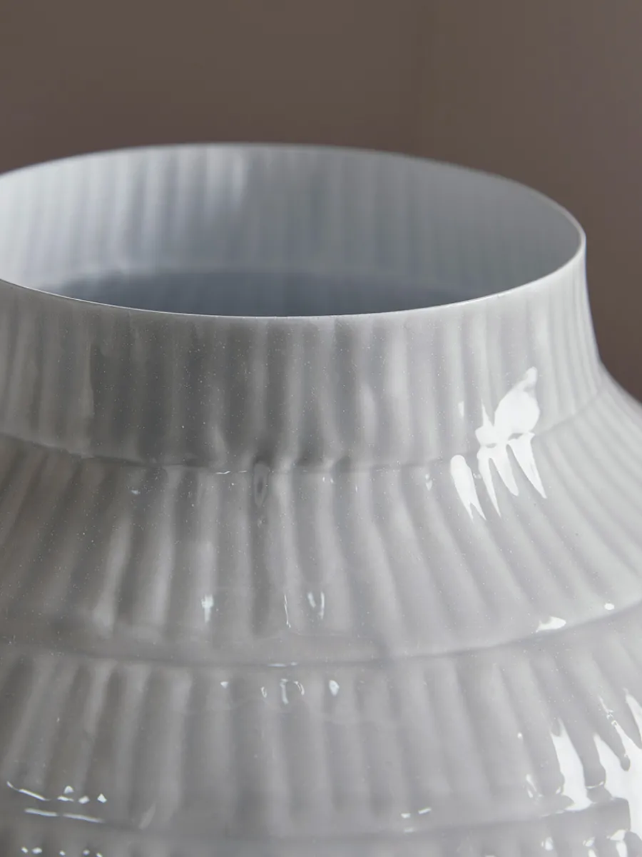 Cox & Cox Vases<Etched Metal Vase - Grey