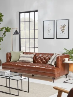 Cox & Cox Sofas<Fenn Sofa - Tan Leather