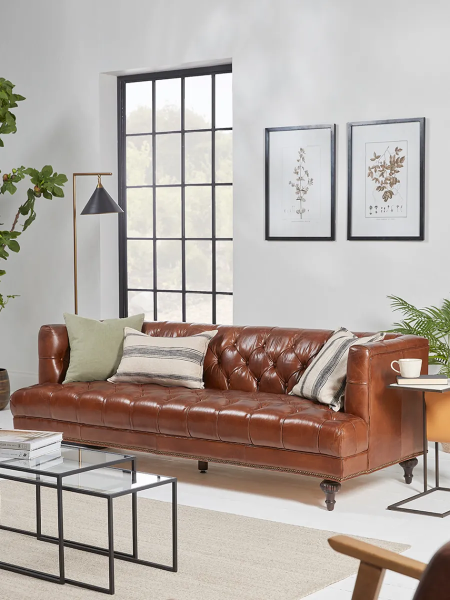 Cox & Cox Sofas<Fenn Sofa - Tan Leather