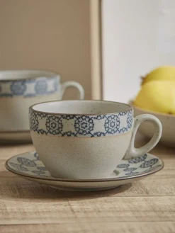 Cox & Cox Dinnerware<Fiorella Teacup and Saucer