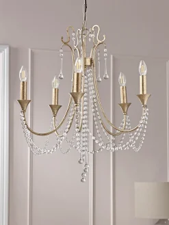 Cox & Cox Chandeliers & Decorative Lighting<Five Arm Leaf Chandelier
