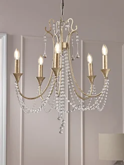 Cox & Cox Chandeliers & Decorative Lighting<Five Arm Leaf Chandelier