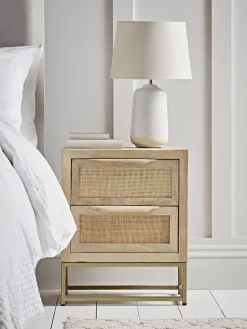 Cox & Cox Bedside Tables|Bedside Tables<Flat Rattan Webbing Bedside Table