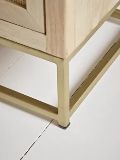 Cox & Cox Bedside Tables|Bedside Tables<Flat Rattan Webbing Bedside Table